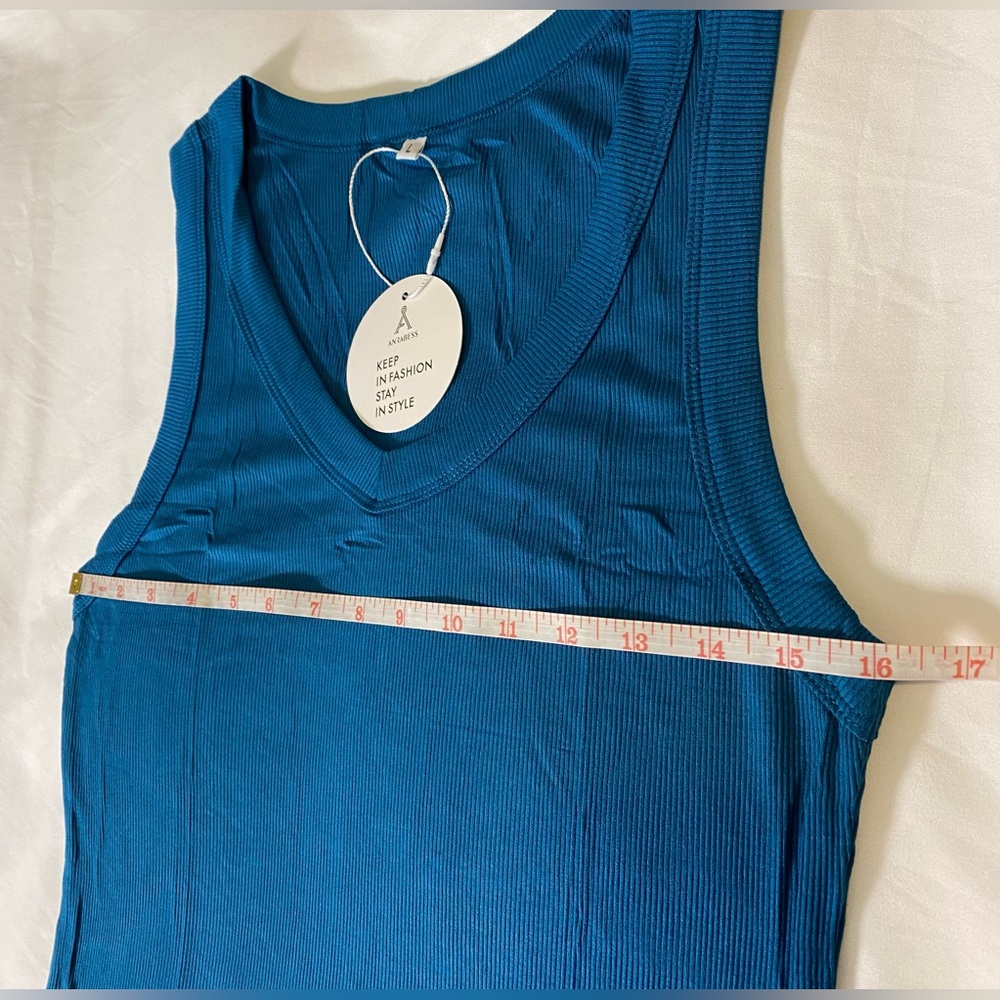 NWT Anrabess V-Neck Ribbed Knit Tank Top - Picture 7 of 16
